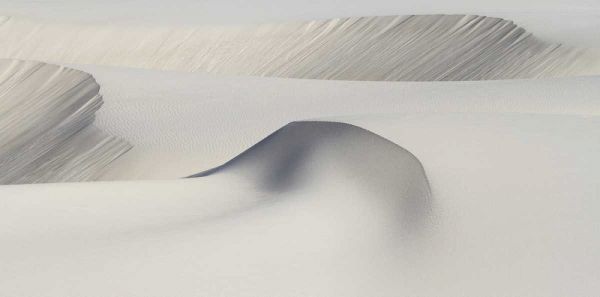 South Africa Sculpted shapes of white sand dunes